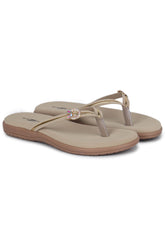 Casual Beige One Toe Flats Round Toe Slip-On Flats